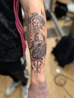 Tatouage Dotwork chevalier